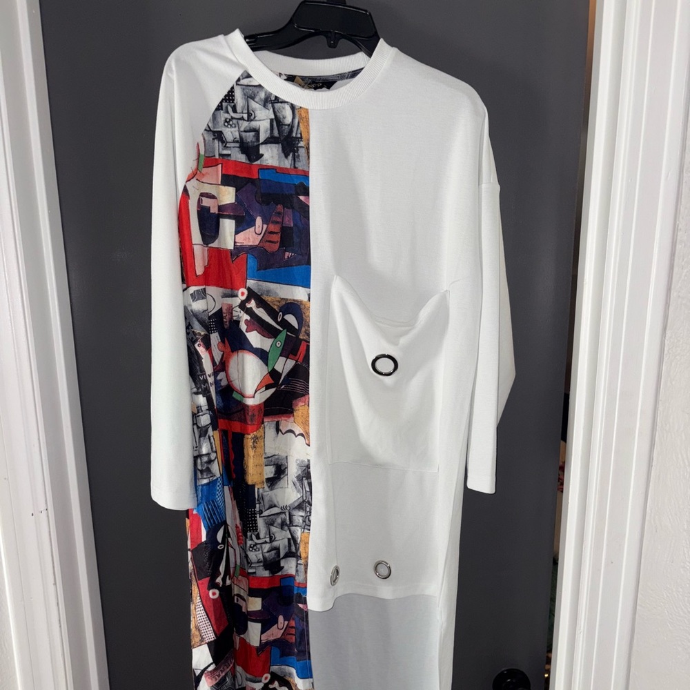 Chic cream and colorful top/dress